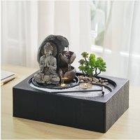 H&O Direct Buddha Tabletop Fountain with LED Light