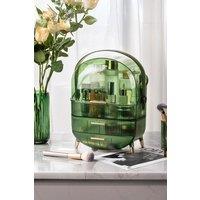 Neo Three Layer Cosmetic Makeup Storage Organiser Skincare Display Box Case With Portable Handle in Green
