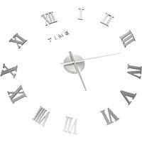 Berkfield Home Attractive 3D Wall Clock Modern Design Silver 100 cm XXL