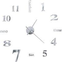 Berkfield Home Attractive 3D Wall Clock Modern Design 100 cm XXL Silver