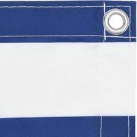 Berkfield Home Modern Balcony Screen White & Blue 75x500 cm Oxford Fabric