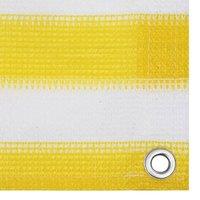 Berkfield Home Fabric Balcony Screen Yellow & White 120x600 cm HDPE