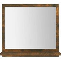 Berkfield Home Durable Bathroom Mirror Smoked Oak 40x10.5x37 cm Engineered Wood in Brown