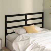 Berkfield Home Beautiful Bed Headboard Black 126x4x100 cm Solid Wood Pine | Size: 126 x 4 x 100 cm