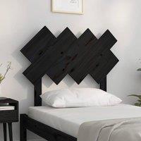 Berkfield Home Beautiful Bed Headboard Black 92x3x81 cm Solid Wood Pine | Size: 92 x 3 x 81 cm