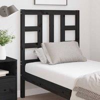 Berkfield Home Beautiful Bed Headboard Black 81x4x100 cm Solid Wood Pine | Size: 81 x 4 x 100 cm
