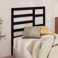 Berkfield Home Beautiful Bed Headboard Black 96x4x104 cm Solid Wood Pine | Size: 96 x 4 x 104 cm