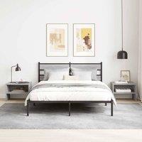 Berkfield Home Classic Bedside Cabinet Grey Sonoma 40x30x30 cm Engineered Wood | Size: 40 x 30 x 30 cm