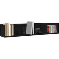 Berkfield Home Modern CD Wall Shelf Black Oak 100x18x18 cm Engineered Wood | Size: 100 x 18 x 18 cm