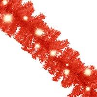 Berkfield Home Cosy Christmas Garland with LED Lights 5 m Red