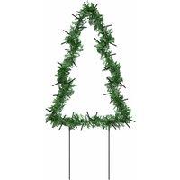 Berkfield Home Green Christmas Light Decorations with Spikes 3 pcs Tree 50 LEDs 30 cm