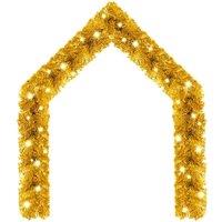 Berkfield Home Cosy Christmas Garland with LED Lights 10 m Gold