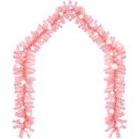 Berkfield Home Cosy Christmas Garland with LED Lights 10 m Pink