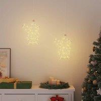 Berkfield Home Stunning Christmas Lights Santa Silhouette 2 pcs 35 LEDs Warm White