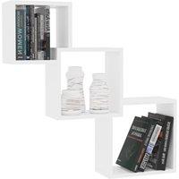 Berkfield Home Decorative Cube Wall Shelf White 68x15x68 cm Engineered Wood | Size: 68 x 15 x 68 cm