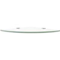 Berkfield Home Durable Corner Shelf with Chrome Supports Glass Clear 35x35 cm