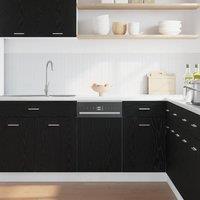 Berkfield Home Modern Dishwasher Panel Lyon Black Oak 45x1.5x67 cm Engineered Wood