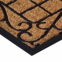 Berkfield Home Durable Door Mat Rectangular 45x75 cm Rubber & Coir in Brown