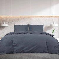 Berkfield Home Elegant Duvet Cover Set Anthracite 135x200 cm Cotton in Dark Grey