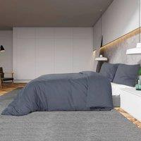 Berkfield Home Elegant Duvet Cover Set Anthracite 225x220 cm Light-weight Microfiber in Charcoal
