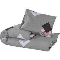 Berkfield Home Elegant Duvet Cover Set Grey 140x200 cm Cotton
