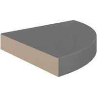 Berkfield Home Durable Floating Corner Shelf High Gloss Grey 25x25x3.8 cm MDF