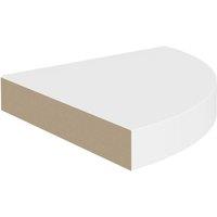 Berkfield Home Durable Floating Corner Shelf White 25x25x3.8 cm MDF