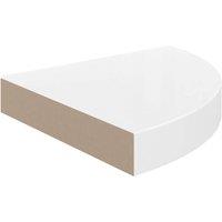 Berkfield Home Durable Floating Corner Shelf High Gloss White 25x25x3.8 cm MDF
