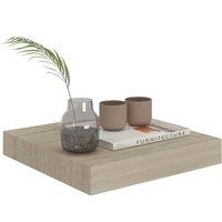 Berkfield Home Durable Floating Wall Shelf Oak 23x23.5x3.8 cm MDF in Light Sand