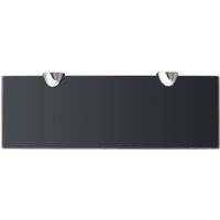 Berkfield Home Modern Floating Shelf Glass 30x10 cm 8 mm in Black