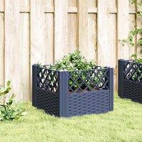 Berkfield Home Beautiful Garden Planter with Pegs Blue Grey 43.5x43.5x43.5 cm PP in Dark Blue