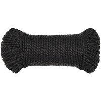Berkfield Home Durable Work Rope Black 6 mm 50 m Polypropylene