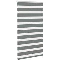 Berkfield Home Elegant Zebra Blind Dark Grey 85x150 cm Fabric Width 80.9 cm Polyester