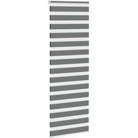 Berkfield Home Elegant Zebra Blind Dark Grey 85x200 cm Fabric Width 80.9 cm Polyester