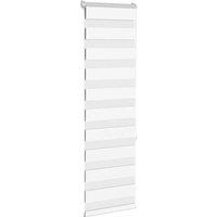 Berkfield Home Elegant Zebra Blind White 45x150 cm Fabric Width 40.9 cm Polyester