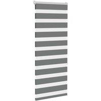 Berkfield Home Elegant Zebra Blind Dark Grey 60x150 cm Fabric Width 55.9 cm Polyester