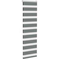 Berkfield Home Elegant Zebra Blind Dark Grey 40x100 cm Fabric Width 35.9 cm Polyester