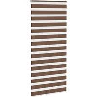 Berkfield Home Elegant Zebra Blind Brown 110x200 cm Fabric Width 105.9 cm Polyester