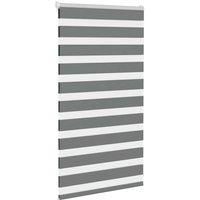 Berkfield Home Elegant Zebra Blind Dark Grey 90x100 cm Fabric Width 85.9 cm Polyester