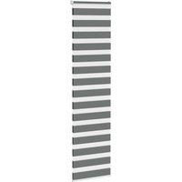 Berkfield Home Elegant Zebra Blind Dark Grey 65x200 cm Fabric Width 60.9 cm Polyester