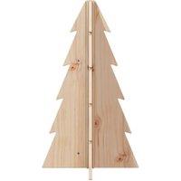 Berkfield Home Festive Wooden Christmas Tree for Decoration 69.5 cm Solid Wood Pine in Light Brown