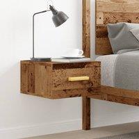 Berkfield Home Suitable Wall-mounted Bedside Cabinet Old Wood 35x35x20 cm in Brown | Size: 35 x 35 x 20 cm