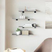 Berkfield Home Durable Wall Shelves 4 pcs Grey Sonoma 60x20x1.5 cm Engineered Wood