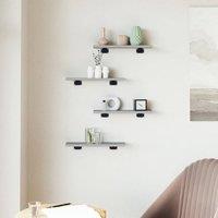 Berkfield Home Durable Wall Shelves 4 pcs Grey Sonoma 40x10x1.5 cm Engineered Wood