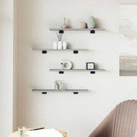 Berkfield Home Durable Wall Shelves 4 pcs Grey Sonoma 60x10x1.5 cm Engineered Wood