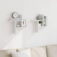 Berkfield Home Durable Wall Shelves 2 pcs White 38x12x38 cm Engineered Wood | Size: 38 x 12 x 38 cm