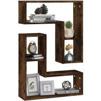 Berkfield Home Decorative Wall Shelves 2 pcs Smoked Oak 50x15x50 cm Engineered Wood in Brown | Size: 50 x 15 x 50 cm
