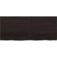 Berkfield Home Beautiful Wall Shelf Dark Grey 140x60x(2-6) cm Treated Solid Wood Oak in Dark Brown