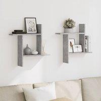 Berkfield Home Durable Wall Shelves 2 pcs Concrete Grey 50x12x50 cm Engineered Wood | Size: 50 x 12 x 50 cm
