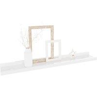 Berkfield Home Decorative Wall Shelves 2 pcs High Gloss White 60x9x3 cm | Size: 60 x 9 x 3 cm